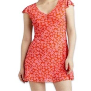 Wild Fable Orange Floral Dress Size L